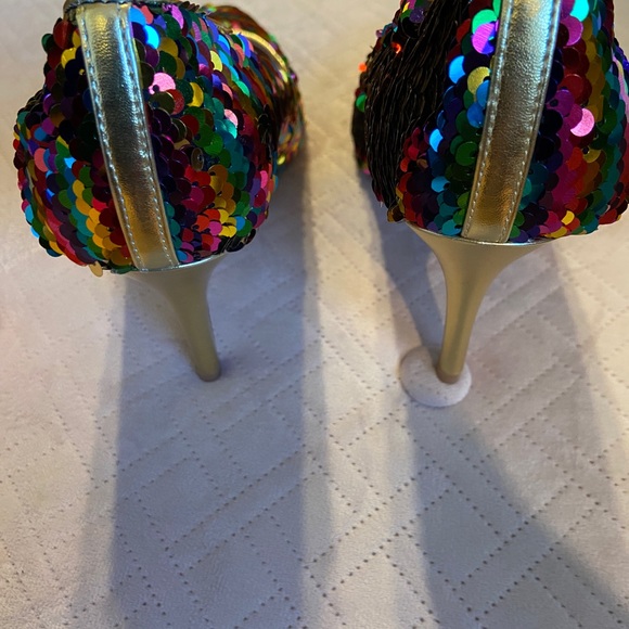 Chinese Laundry leather heels with sparkly flippable sequins - size 6 - … - Picture 5 of 16